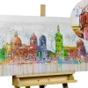 Handgemaltes Gemälde 'Marseille Skyline Silhouette' 120x60cm | inkl. Echtheitszertifikat
