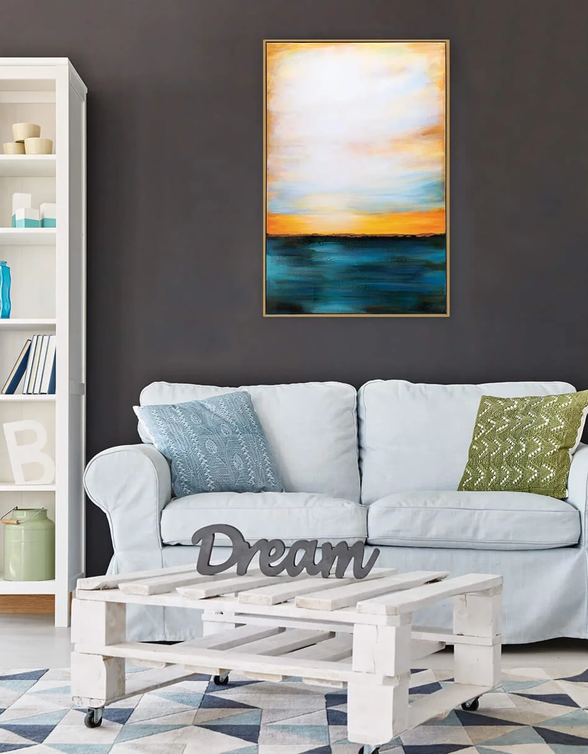 Handgemaltes Gemälde 'Meditation am Strand' 60x90cm | inkl. Echtheitszertifikat