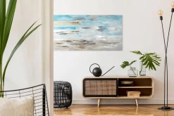 Handgemaltes Gemälde 'Meeresbrandung im Morgendunst' 140x70cm | inkl. Echtheitszertifikat