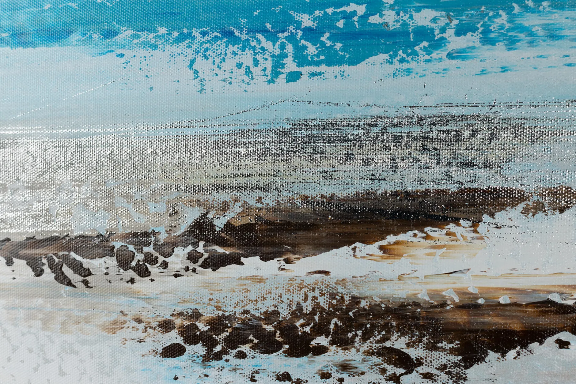 Handgemaltes Gemälde 'Meeresbrandung im Morgendunst' 140x70cm | inkl. Echtheitszertifikat