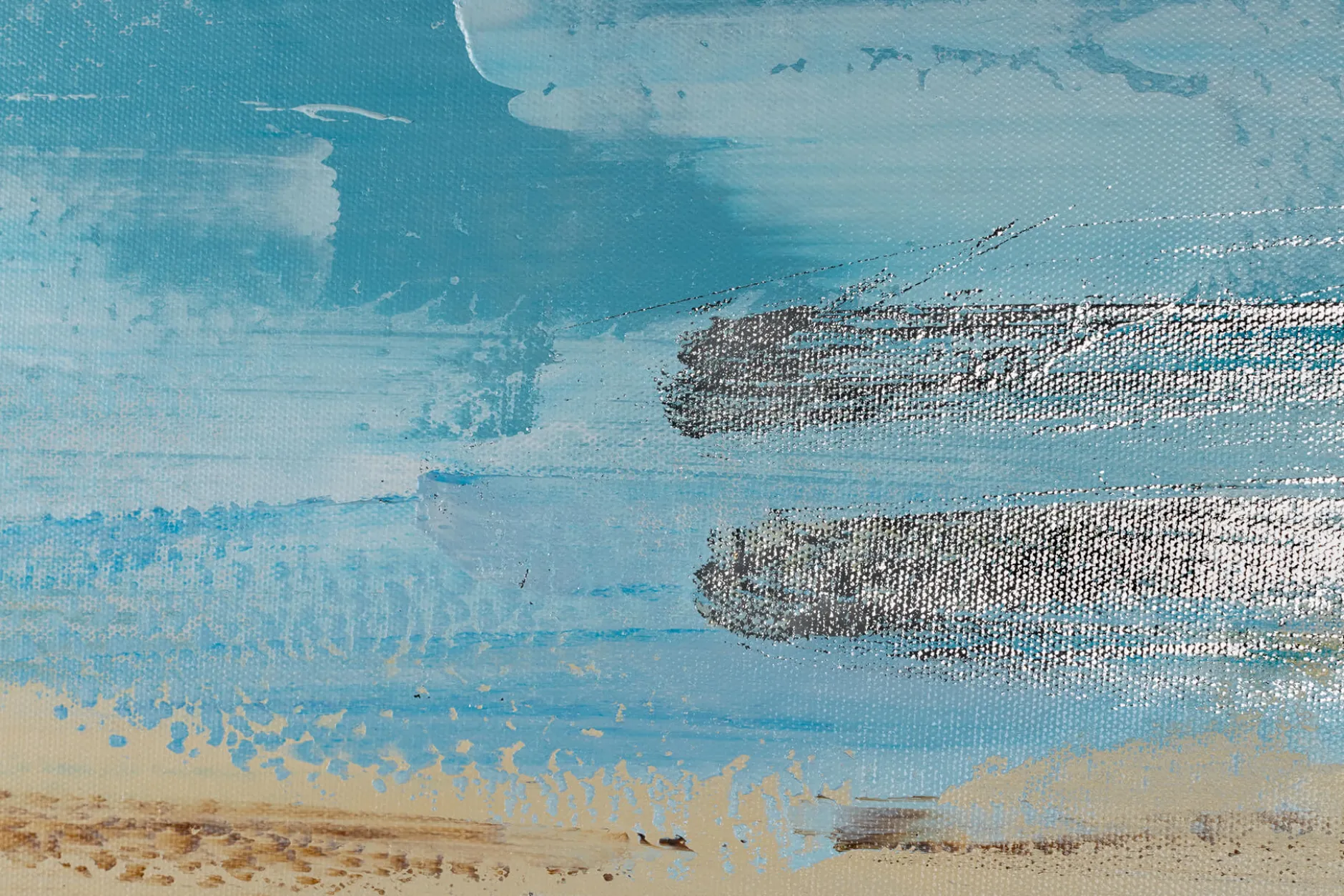 Handgemaltes Gemälde 'Meeresbrandung im Morgendunst' 140x70cm | inkl. Echtheitszertifikat