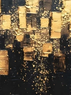 Handgemaltes Gemälde 'Mitternachts-Goldlandschaft' | Echtheitszertifikat inklusive