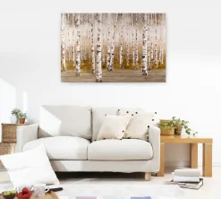 Handgemaltes Gemälde 'Morgentau im Birkenwald' 120x80cm | inkl. Echtheitszertifikat