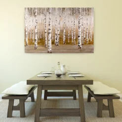 Handgemaltes Gemälde 'Morgentau im Birkenwald' 120x80cm | inkl. Echtheitszertifikat