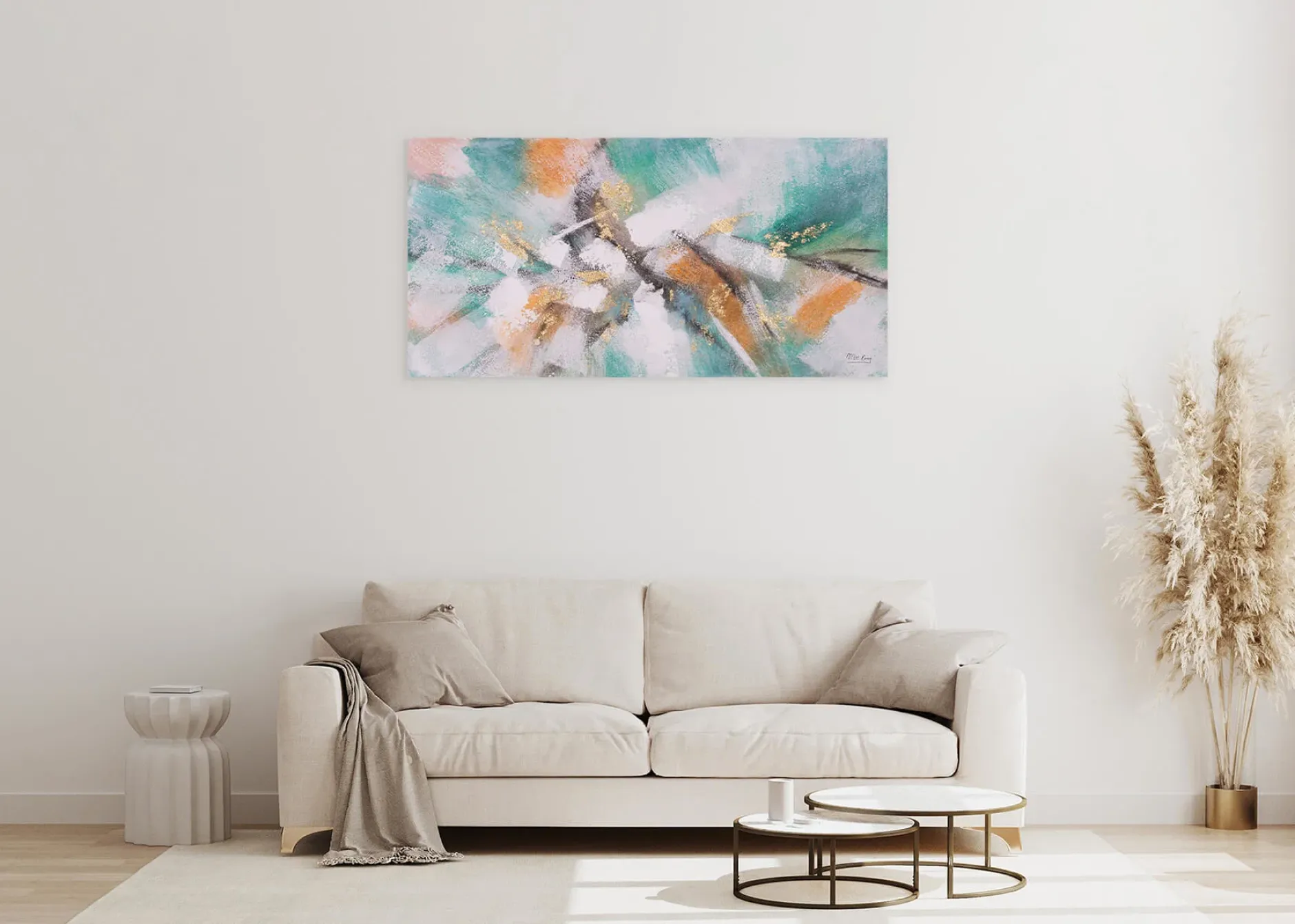 Handgemaltes Gemälde 'Mosaik der Natur' 120x60cm | inkl. Echtheitszertifikat