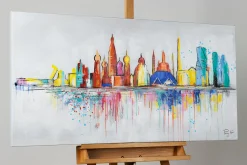 Handgemaltes Gemälde 'Moscow Skyline Silhouette' 120x60cm | inkl. Echtheitszertifikat