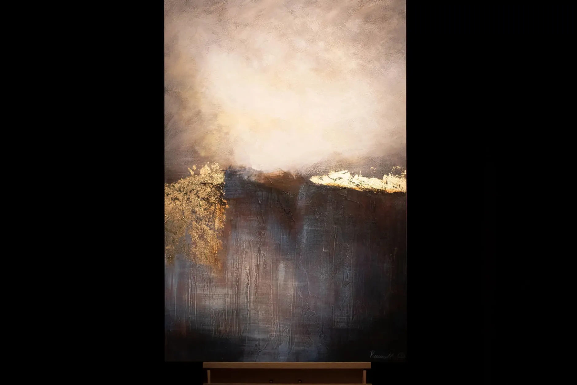 Handgemaltes Gemälde 'Mountainside by Dawn' 80x120cm | inkl. Echtheitszertifikat