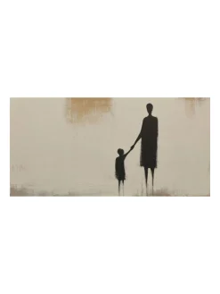 Handgemaltes Gemälde 'Mutter-Kind-Silhouette' | Echtheitszertifikat inklusive