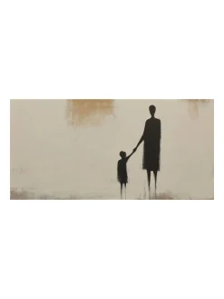 Handgemaltes Gemälde 'Mutter-Kind-Silhouette' | Echtheitszertifikat inklusive