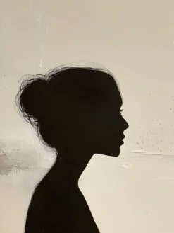 Handgemaltes Gemälde 'Mutterprofil-Silhouette' | Echtheitszertifikat inklusive