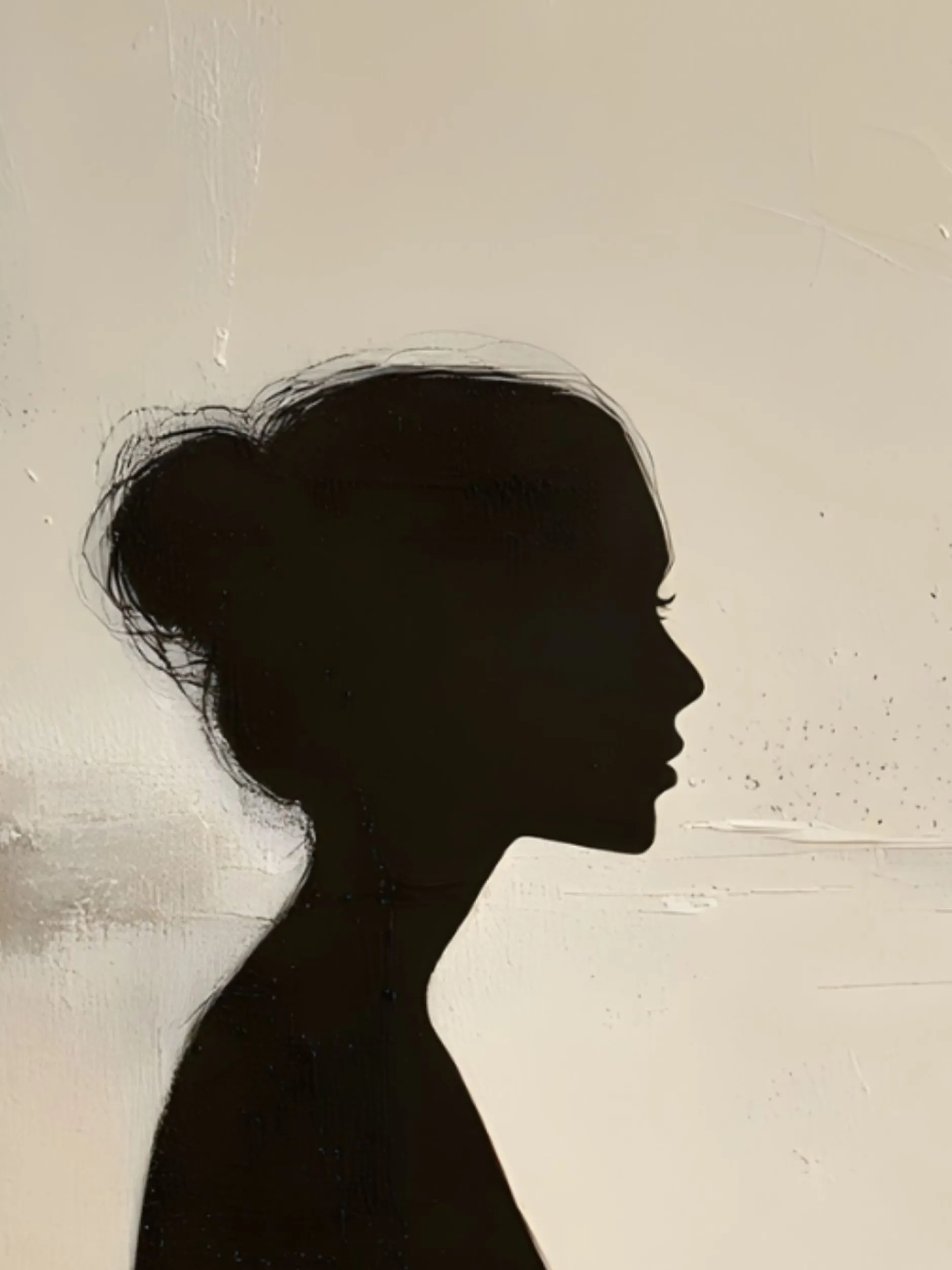 Handgemaltes Gemälde 'Mutterprofil-Silhouette' | Echtheitszertifikat inklusive