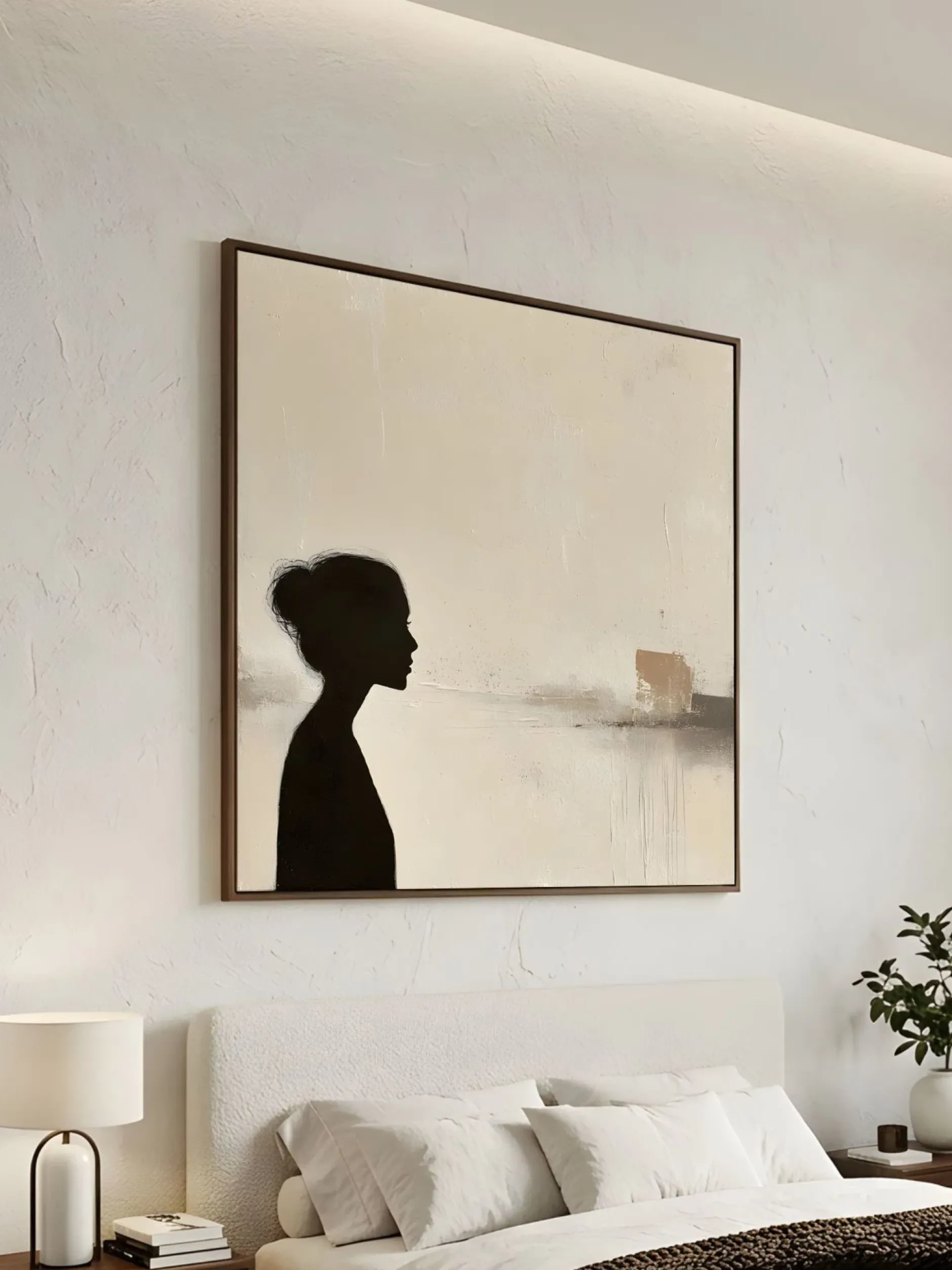Handgemaltes Gemälde 'Mutterprofil-Silhouette' | Echtheitszertifikat inklusive