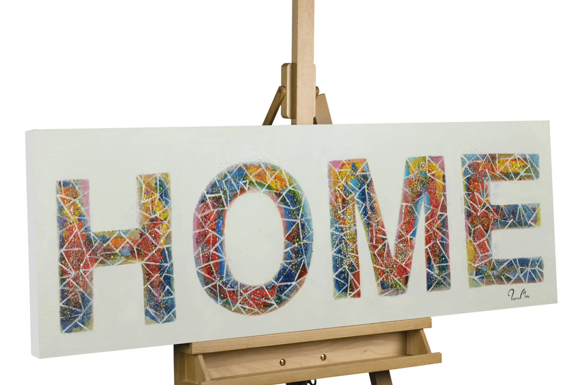 Handgemaltes Gemälde 'My Happy Place' 120x40cm | inkl. Echtheitszertifikat