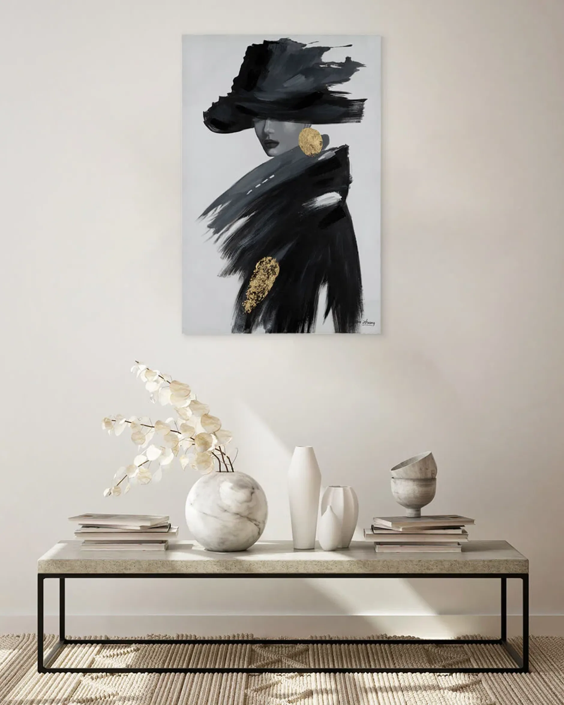 Handgemaltes Gemälde 'Mysterious Darkness' 60x90cm | inkl. Echtheitszertifikat