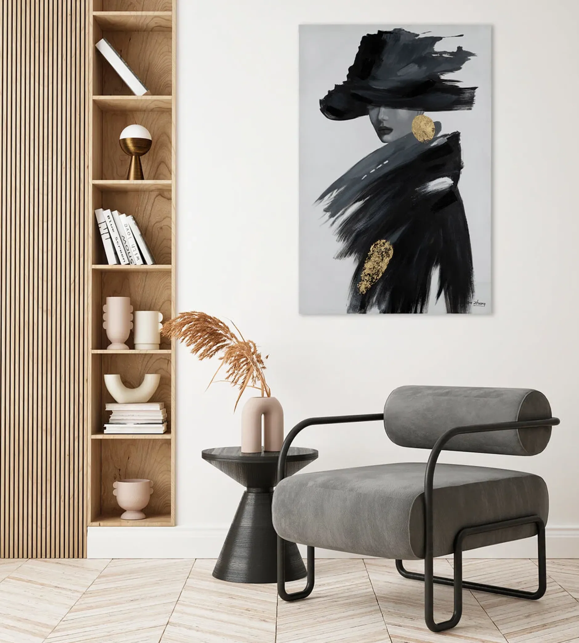 Handgemaltes Gemälde 'Mysterious Darkness' 60x90cm | inkl. Echtheitszertifikat