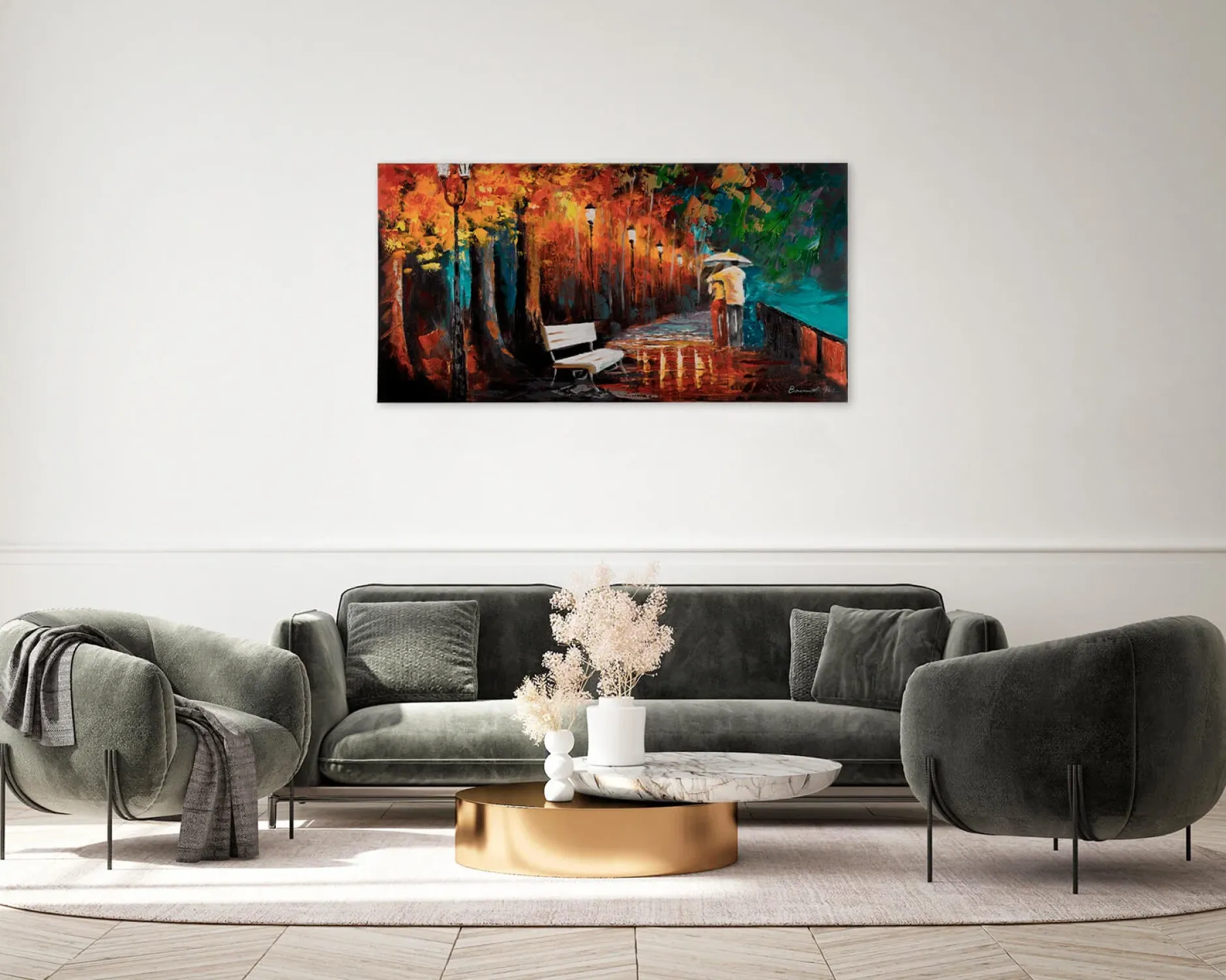Handgemaltes Gemälde 'Mysteries of the Night' 120x60cm | inkl. Echtheitszertifikat