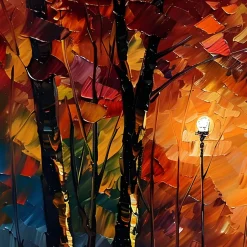 Handgemaltes Gemälde 'Nacht im Park' | Echtheitszertifikat inklusive