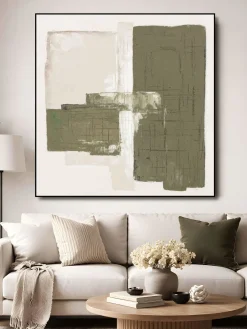 Handgemaltes Gemälde 'Olive Balance' 60x60cm | inkl. Echtheitszertifikat