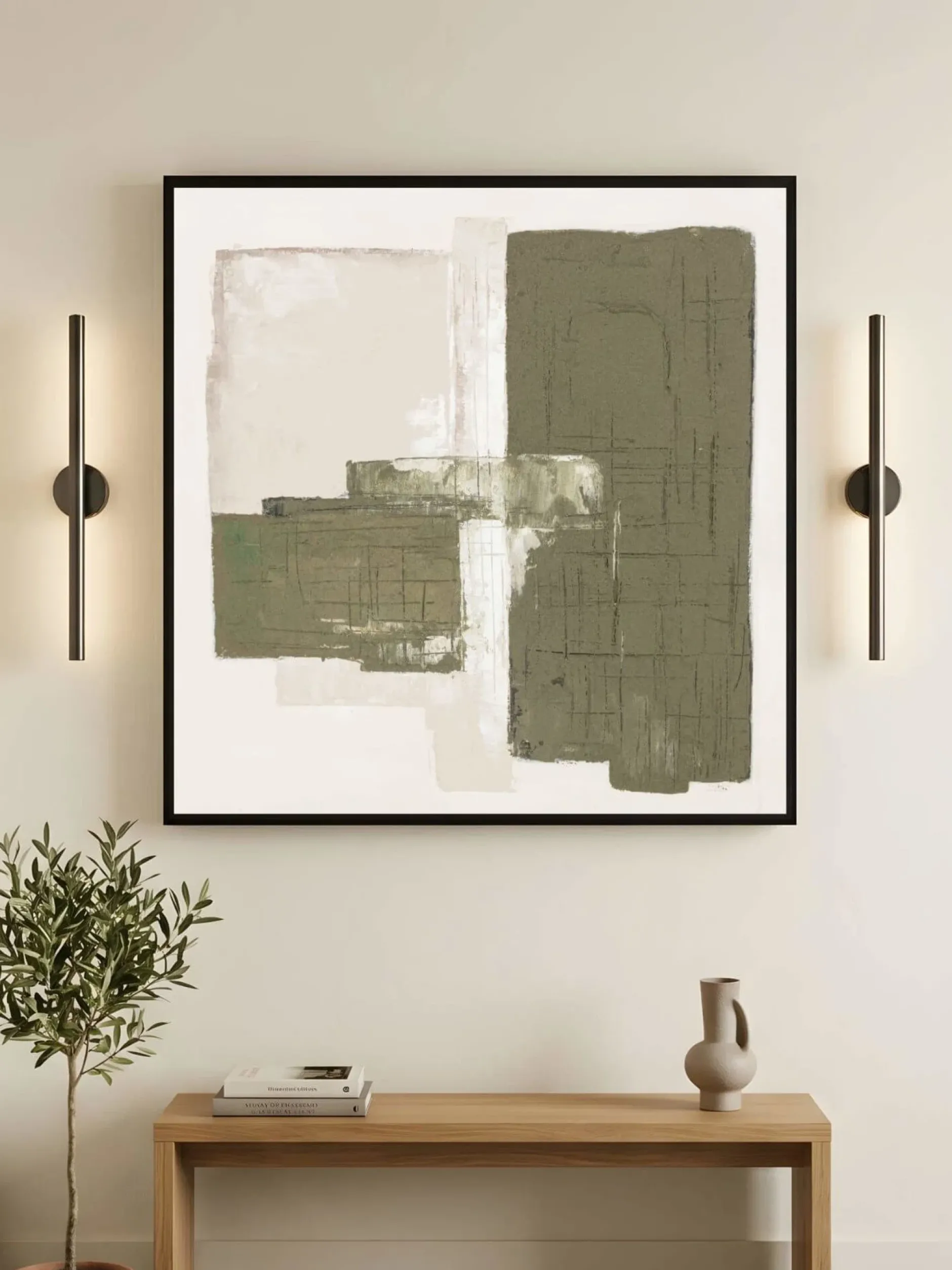 Handgemaltes Gemälde 'Olive Balance' 60x60cm | inkl. Echtheitszertifikat