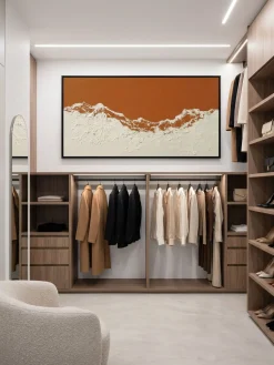 Handgemaltes Gemälde 'Orange Bergpanorama' | Echtheitszertifikat inklusive