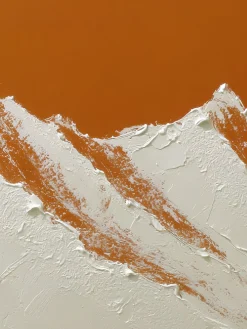 Handgemaltes Gemälde 'Orange Bergsilhouette' | Echtheitszertifikat inklusive