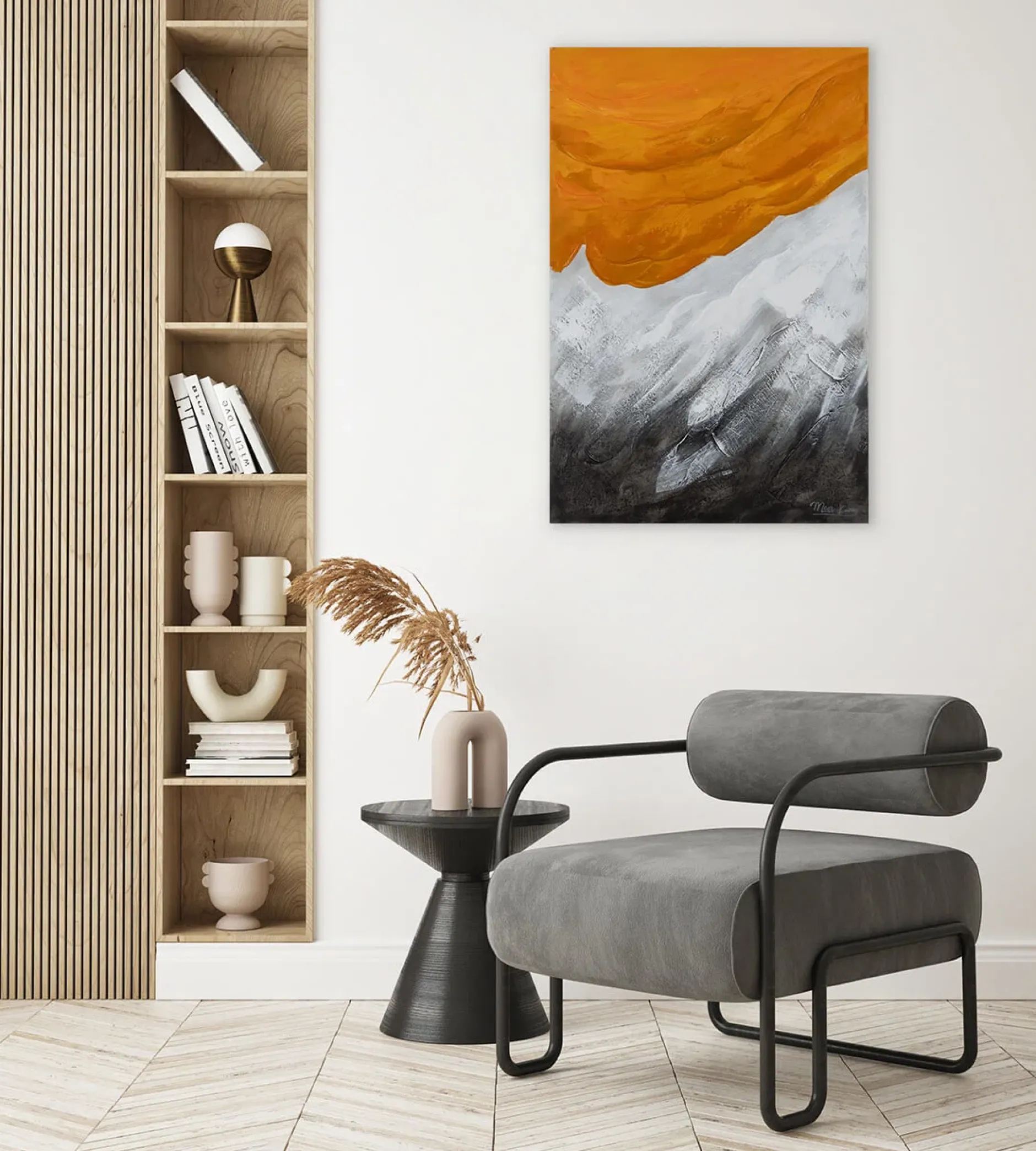 Handgemaltes Gemälde 'Orange Evening' 60x90cm | inkl. Echtheitszertifikat