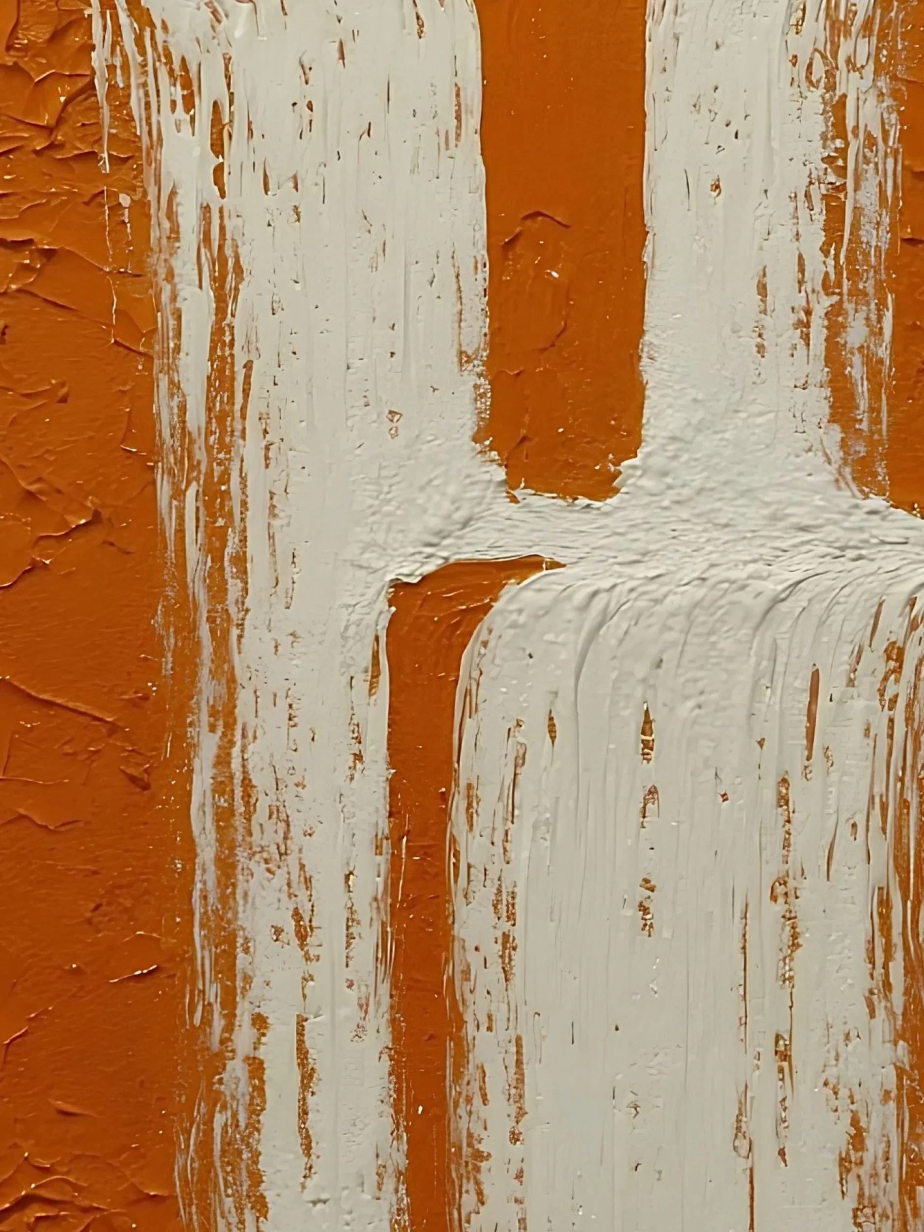 Handgemaltes Gemälde 'Orangefarbene Reliefkaskade' | Echtheitszertifikat inklusive