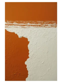 Handgemaltes Gemälde 'Orange Küstenrelief' | Echtheitszertifikat inklusive