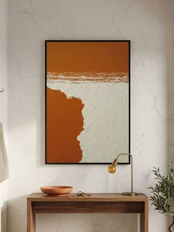 Handgemaltes Gemälde 'Orange Küstenrelief' | Echtheitszertifikat inklusive