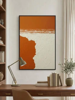 Handgemaltes Gemälde 'Orange Küstenrelief' | Echtheitszertifikat inklusive