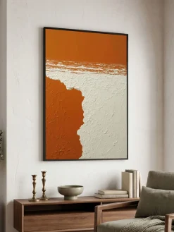 Handgemaltes Gemälde 'Orange Küstenrelief' | Echtheitszertifikat inklusive