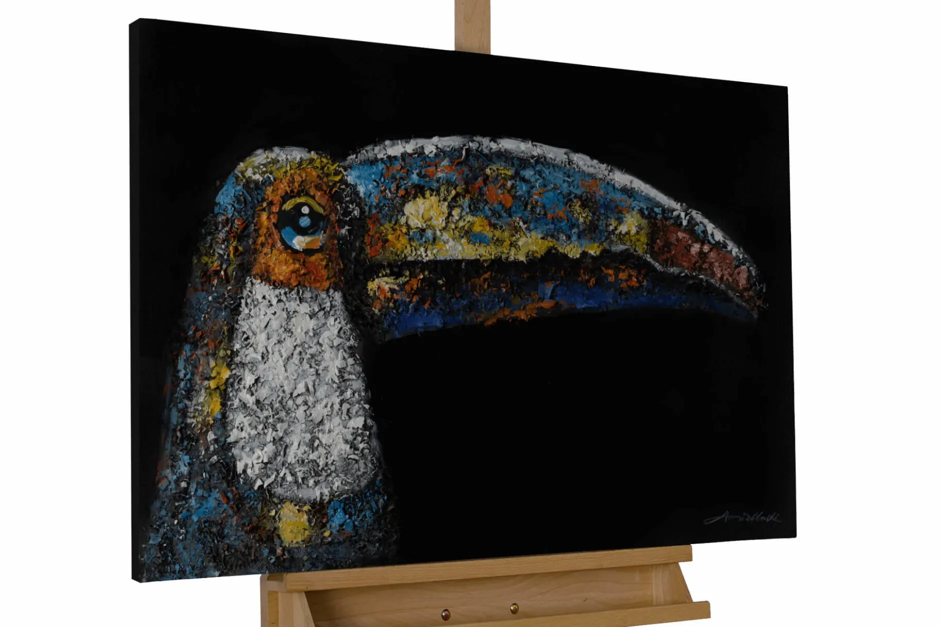 Handgemaltes Gemälde 'Ornamental Toucan' 90x60cm | inkl. Echtheitszertifikat