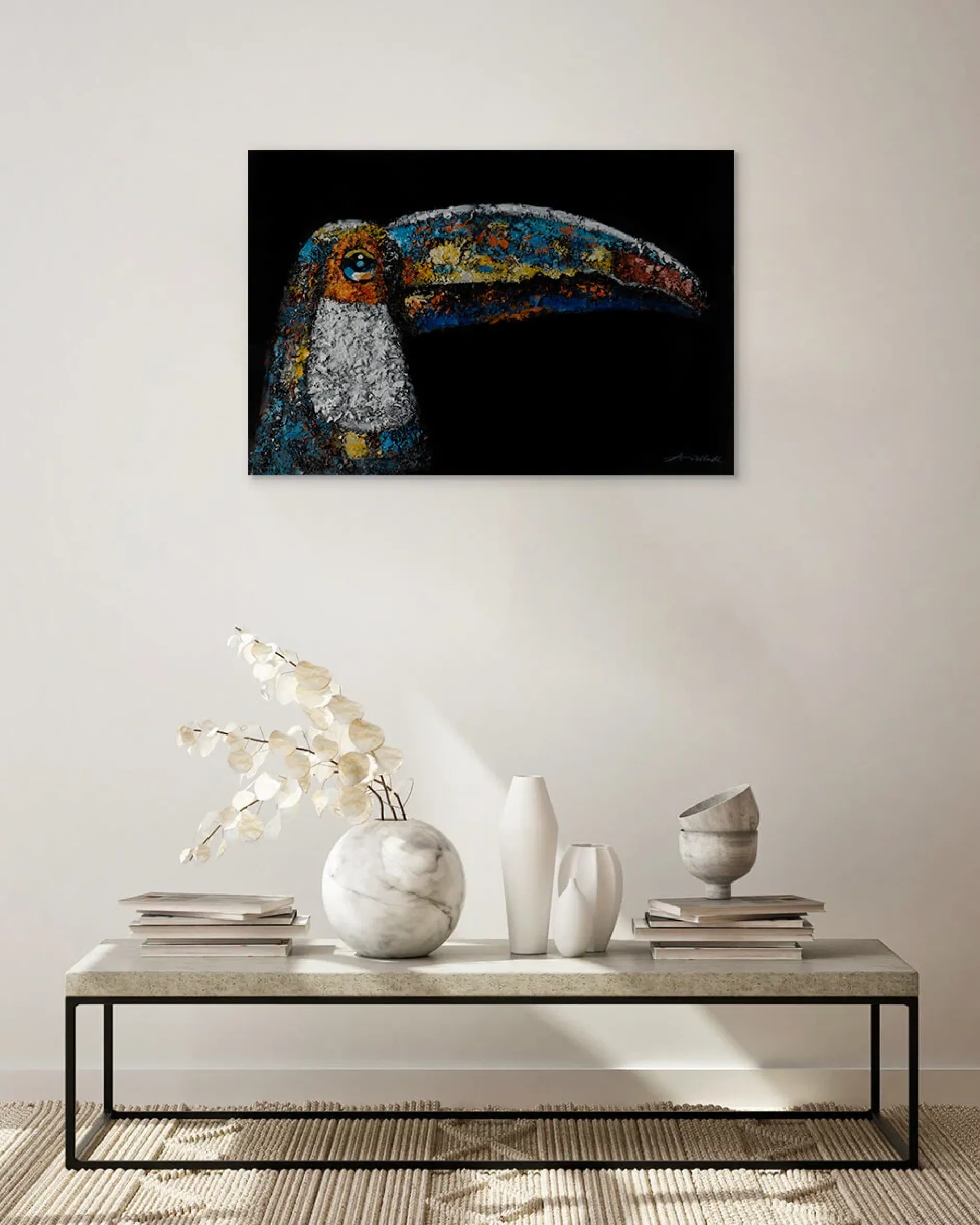 Handgemaltes Gemälde 'Ornamental Toucan' 90x60cm | inkl. Echtheitszertifikat