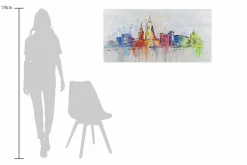 Handgemaltes Gemälde 'Oslo Skyline Silhouette' 120x60cm | inkl. Echtheitszertifikat