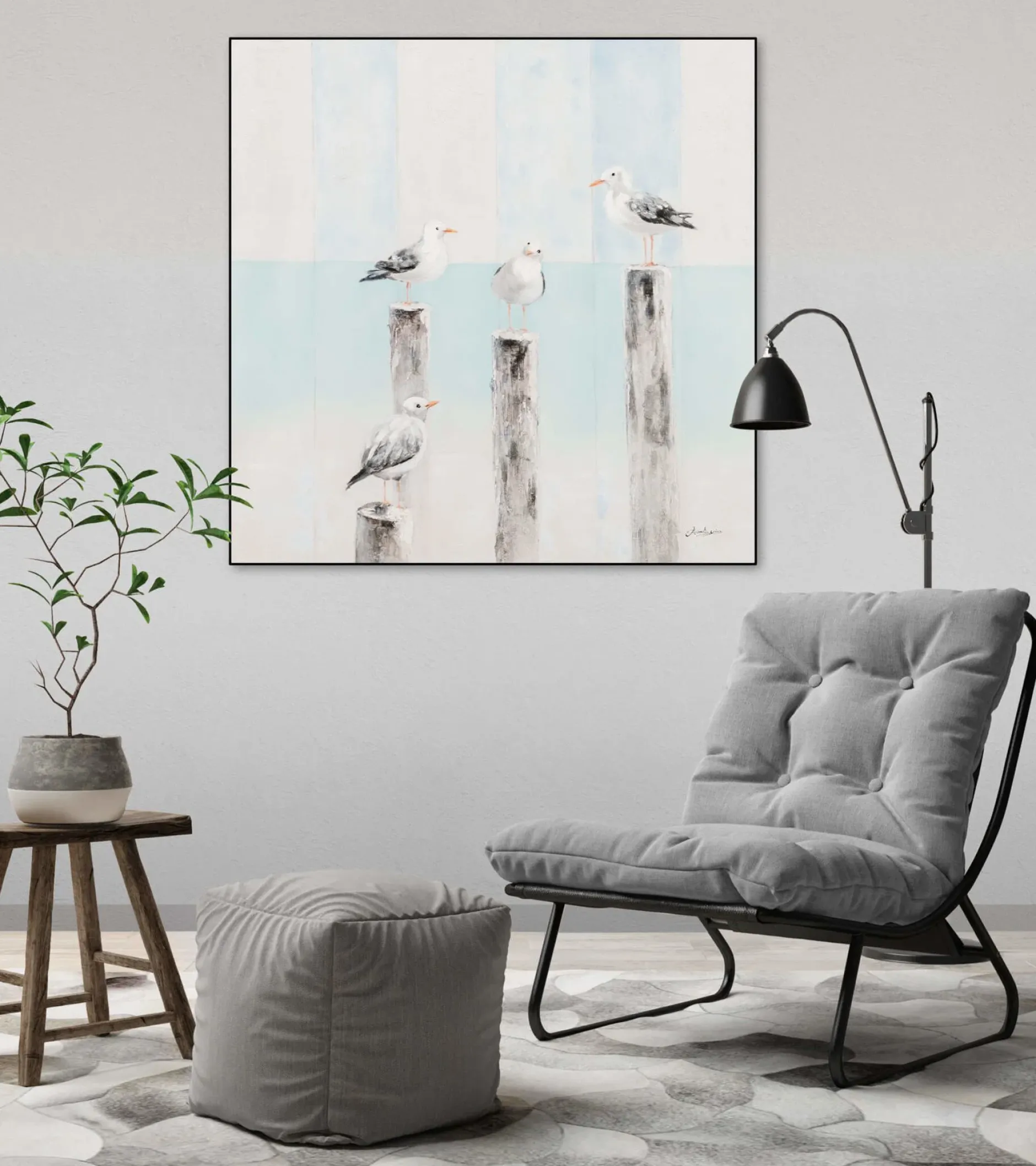 Handgemaltes Gemälde 'Ostseesehnsucht' 80x80cm | inkl. Echtheitszertifikat