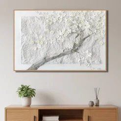 Handgemaltes Gemälde 'Pale Branches' 90x60cm | inkl. Echtheitszertifikat