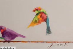 Handgemaltes Gemälde 'Paradiesvögel' 150x30cm | inkl. Echtheitszertifikat