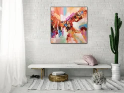 Handgemaltes Gemälde 'Paradiesische Welt' 80x80cm | inkl. Echtheitszertifikat