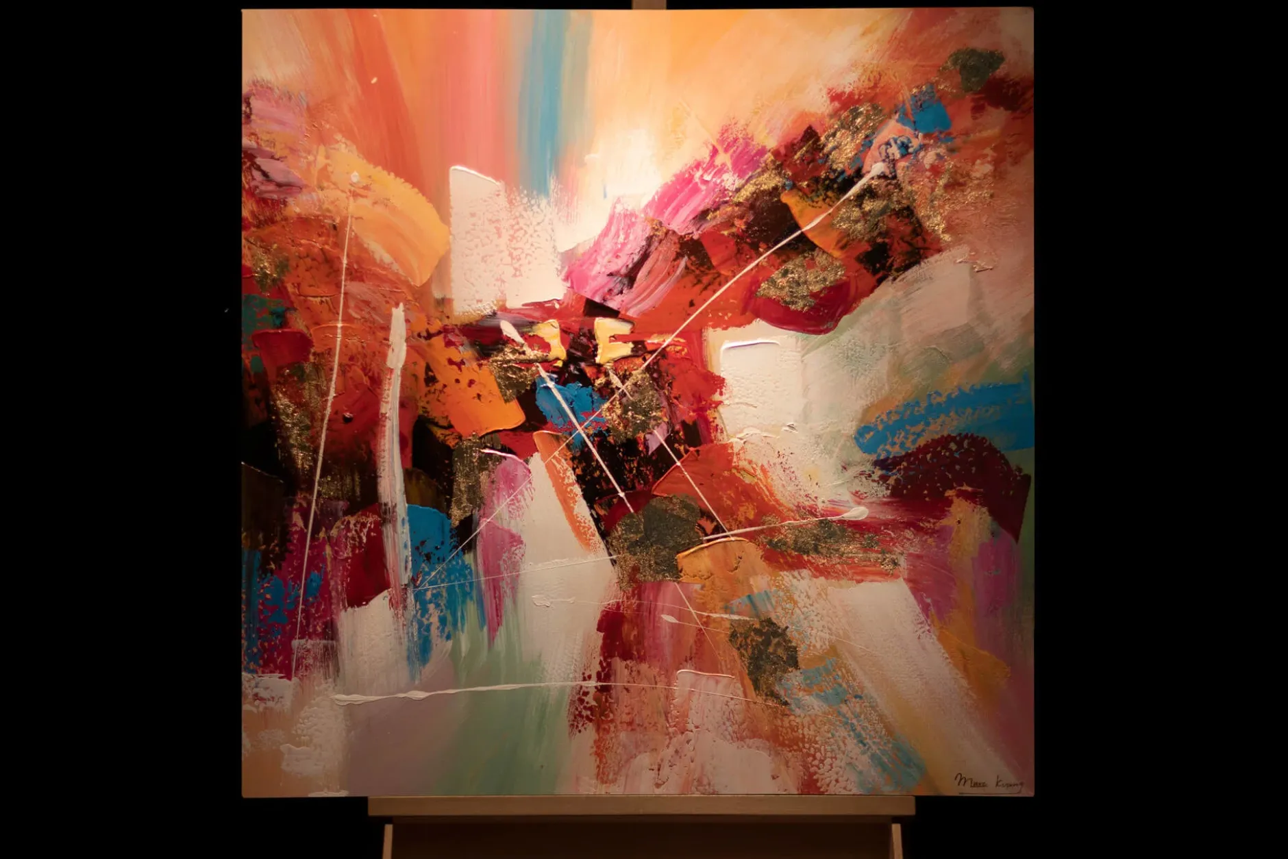 Handgemaltes Gemälde 'Paradiesische Welt' 80x80cm | inkl. Echtheitszertifikat