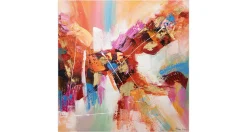Handgemaltes Gemälde 'Paradiesische Welt' 80x80cm | inkl. Echtheitszertifikat