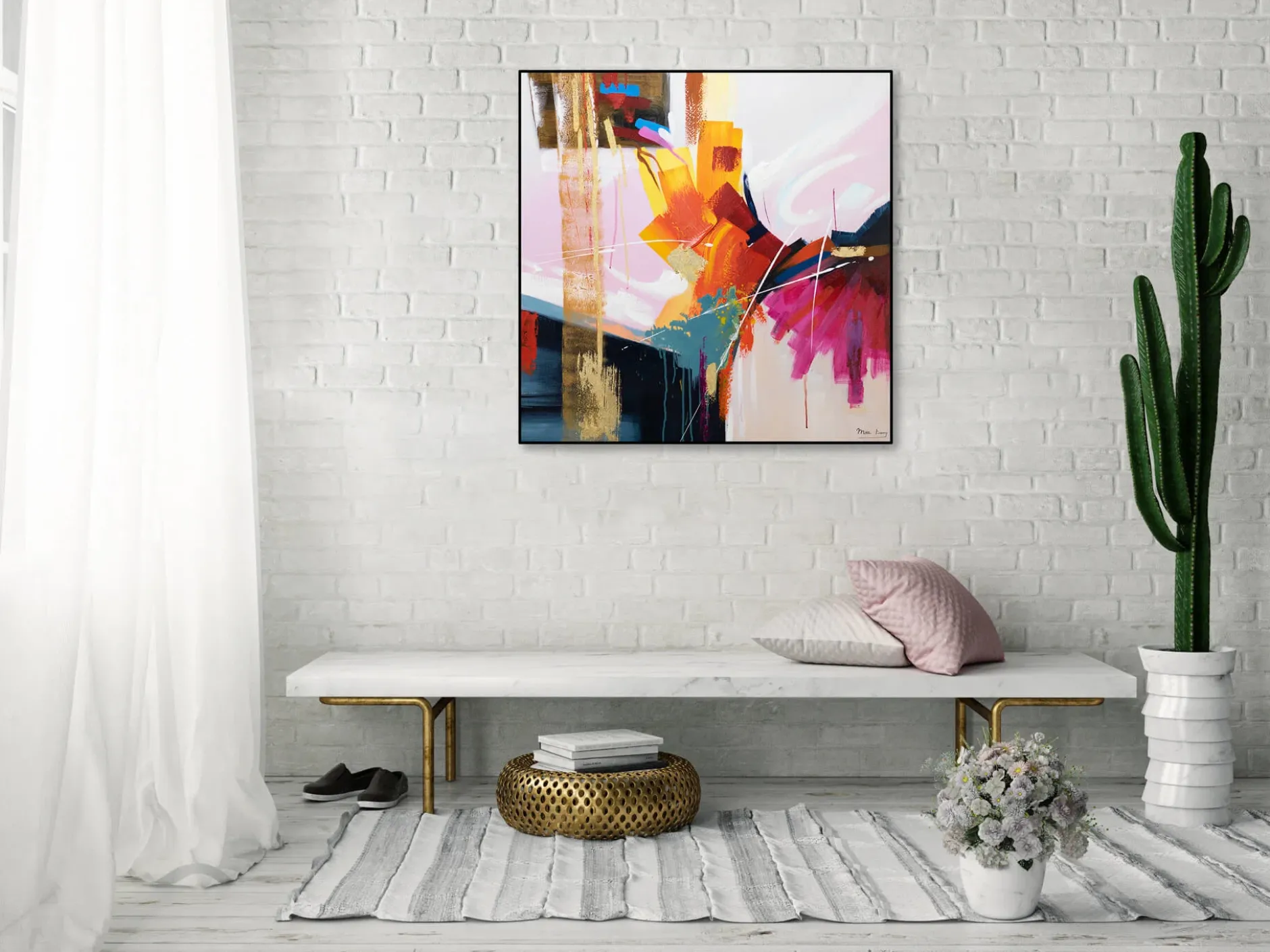 Handgemaltes Gemälde 'Passion der Farben' 80x80cm | inkl. Echtheitszertifikat
