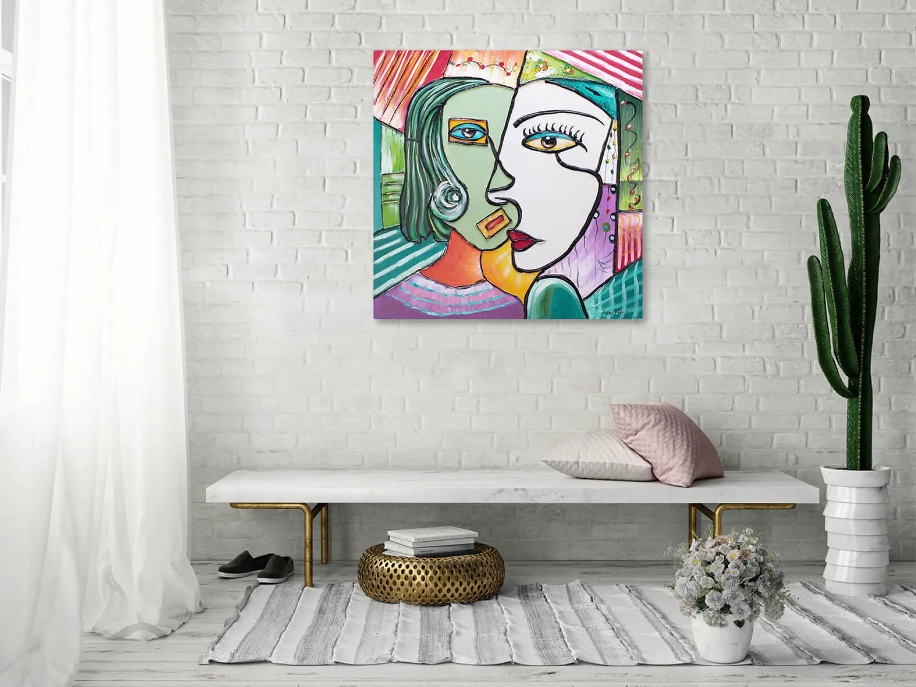 Handgemaltes Gemälde 'Perfect Completement' 80x80cm | inkl. Echtheitszertifikat