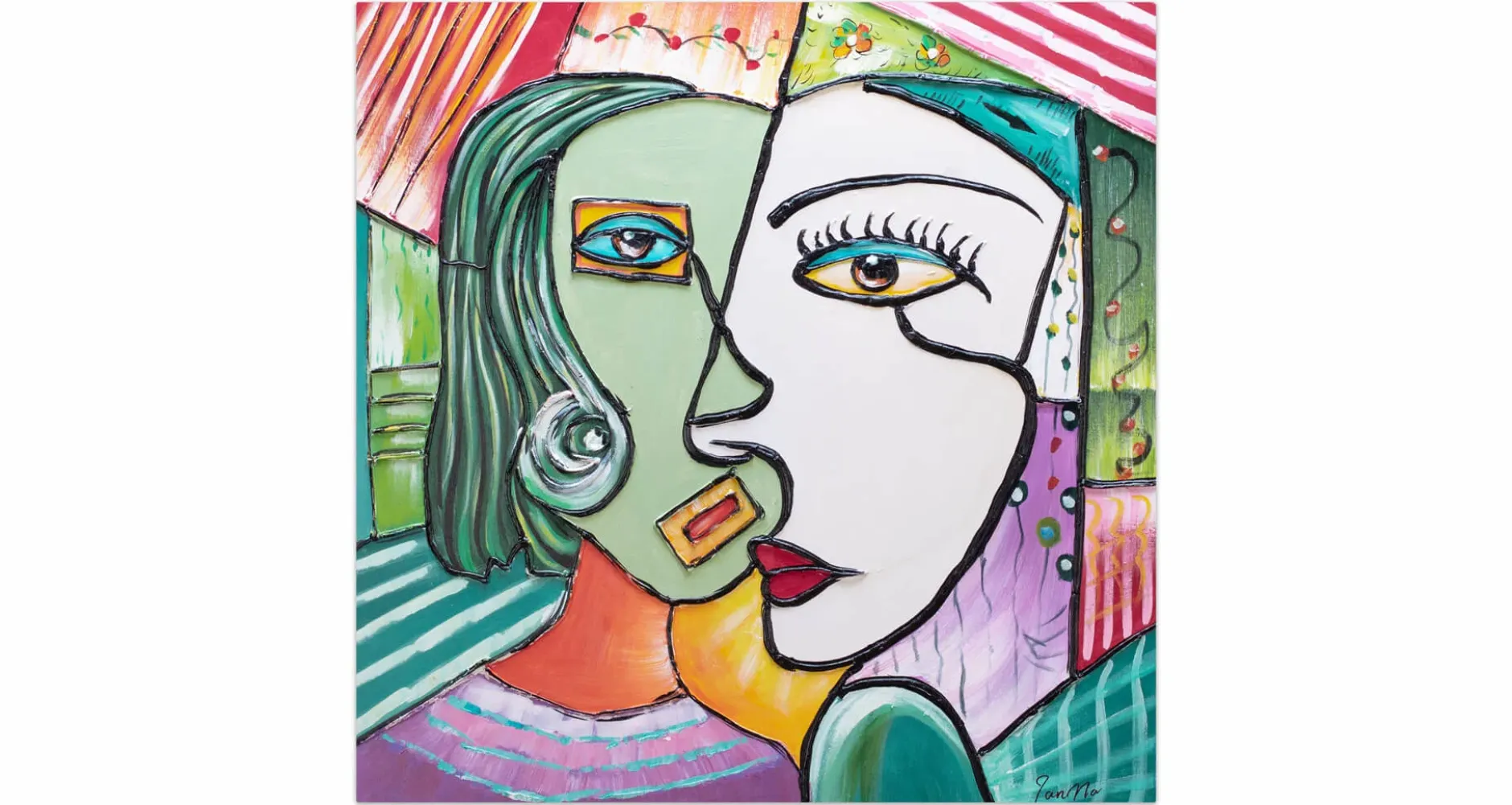 Handgemaltes Gemälde 'Perfect Completement' 80x80cm | inkl. Echtheitszertifikat