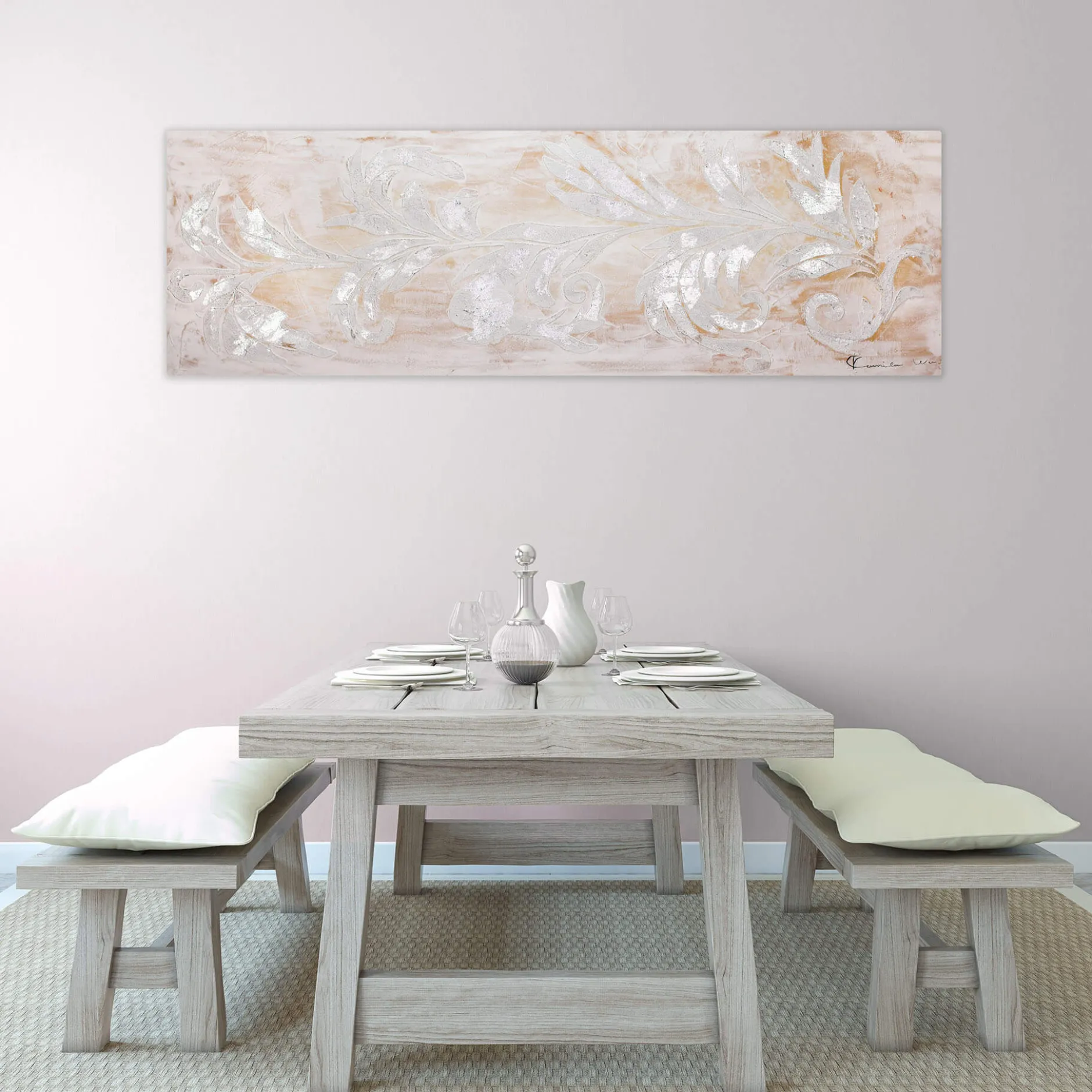 Handgemaltes Gemälde 'Perlentanz' 150x50cm | inkl. Echtheitszertifikat
