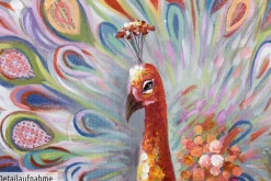 Handgemaltes Gemälde 'Pfau en Couleur' 70x100cm | inkl. Echtheitszertifikat