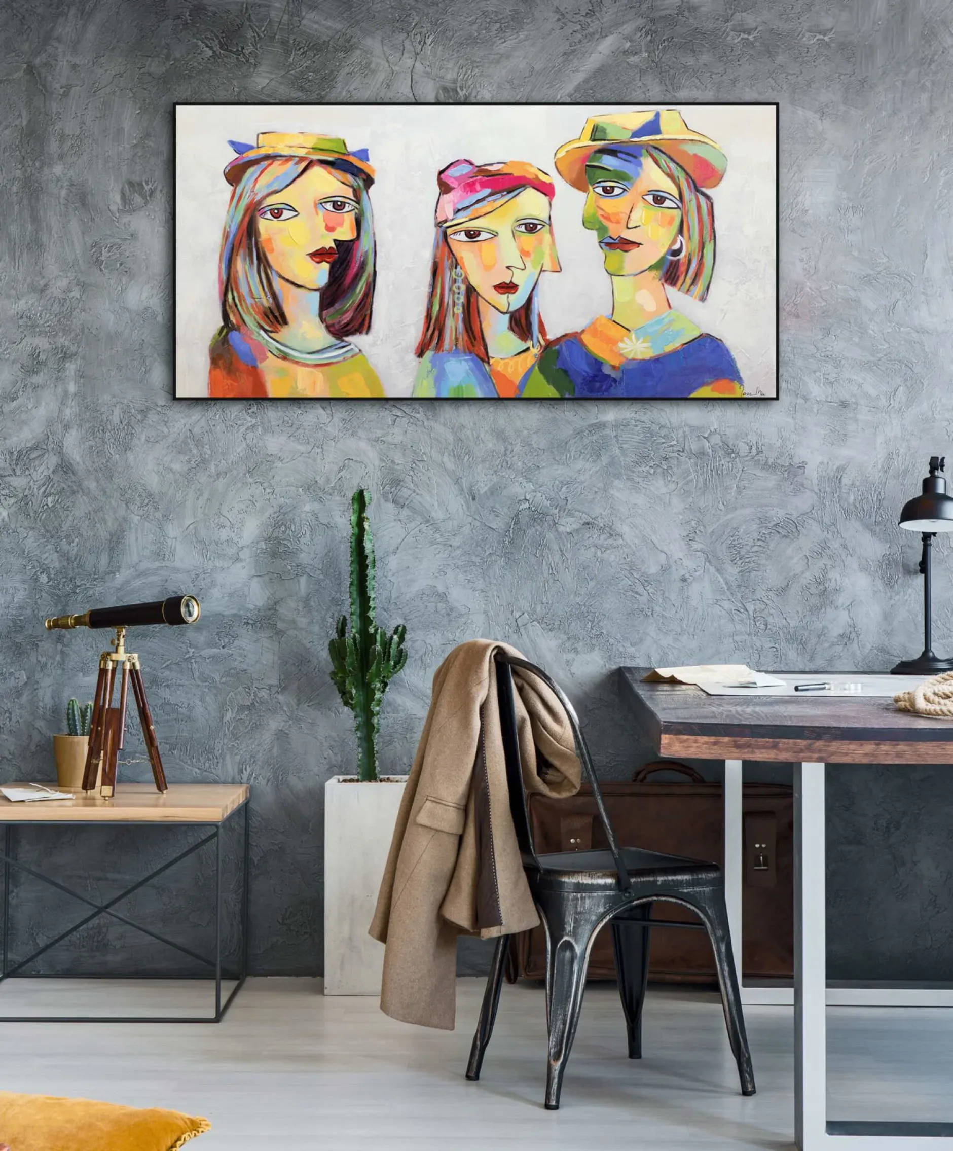 Handgemaltes Gemälde 'Picasso's Musen' 120x60cm | inkl. Echtheitszertifikat