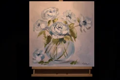 Handgemaltes Gemälde 'Poesie und Blumen' 60x60cm | inkl. Echtheitszertifikat