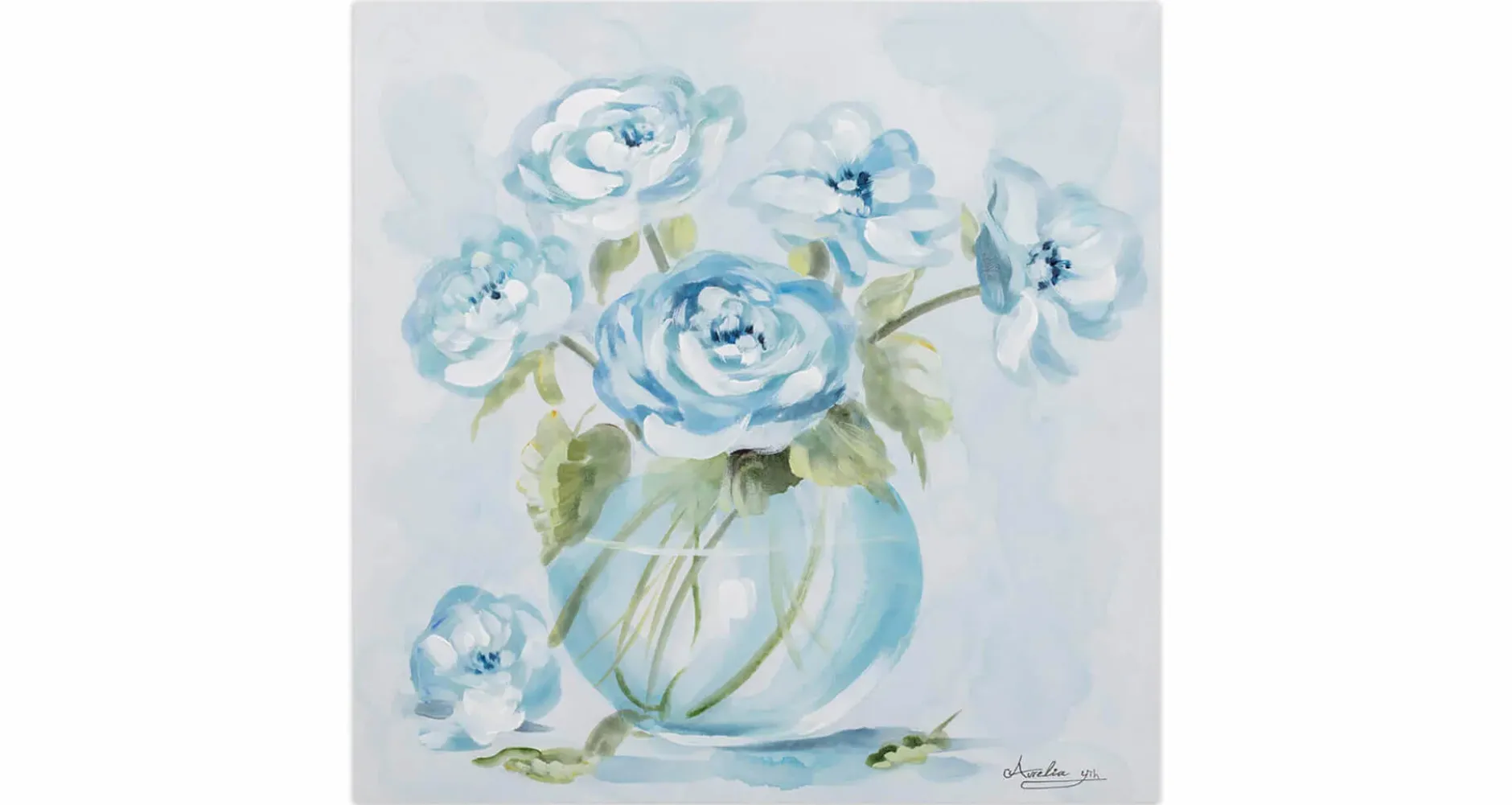 Handgemaltes Gemälde 'Poesie und Blumen' 60x60cm | inkl. Echtheitszertifikat