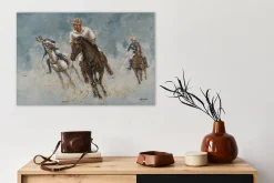 Handgemaltes Gemälde 'Polo Game' 90x60cm | inkl. Echtheitszertifikat