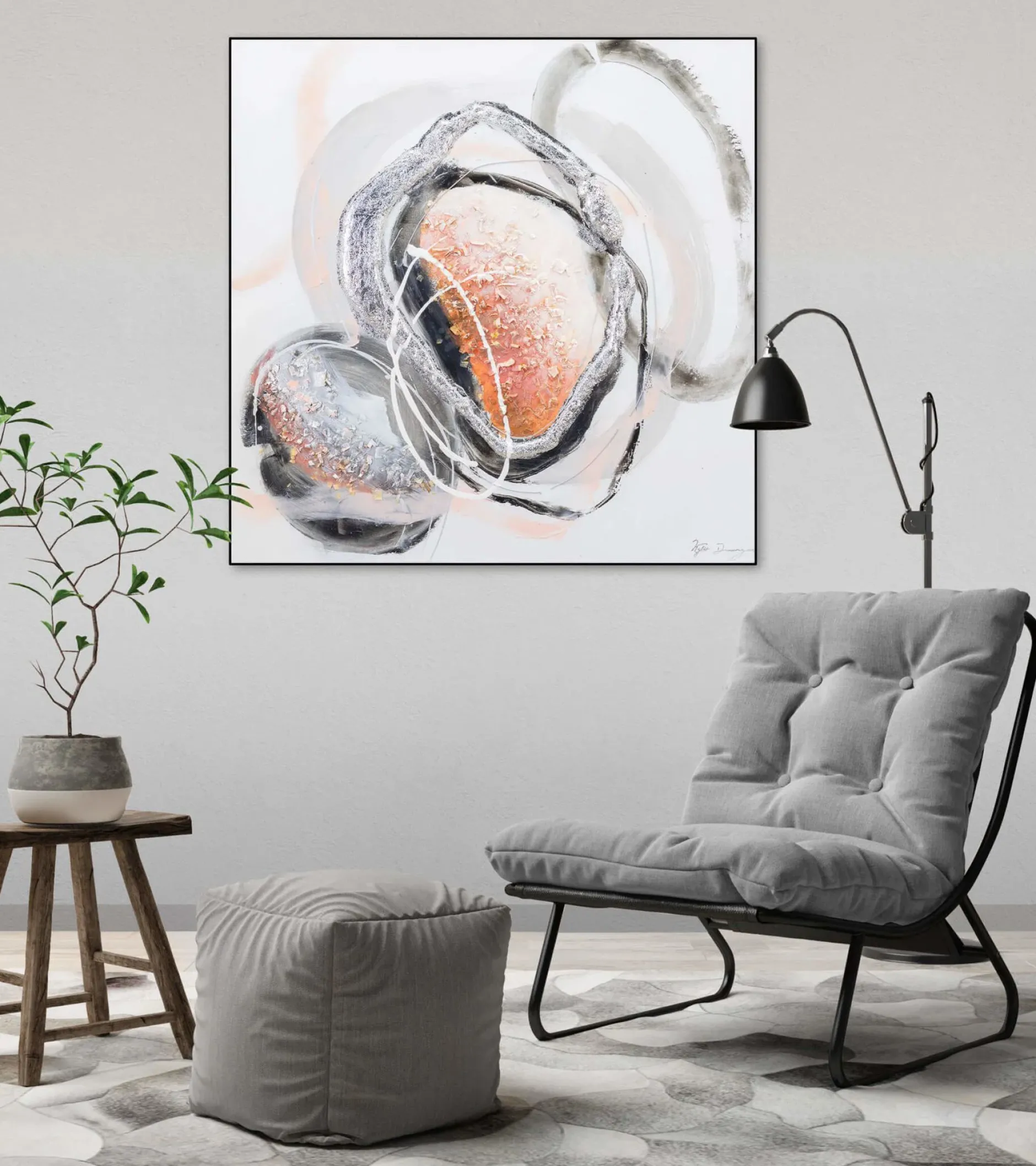Handgemaltes Gemälde 'Portal in die Zukunft' 80x80cm | inkl. Echtheitszertifikat